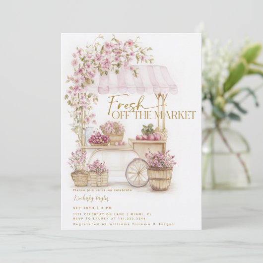 市場外の農家市場ブライダルシャワー 招待状 (スタンド正面)