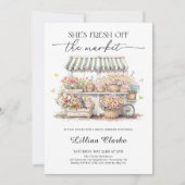 市場外の農家市場ブライダルシャワー 招待状 (正面)