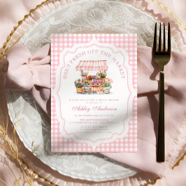 市場外の農家市場ブライダルシャワー 招待状