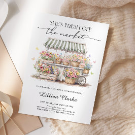 市場外の農家市場ブライダルシャワー 招待状