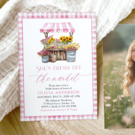 市場外の農家市場ブライダルシャワー 招待状