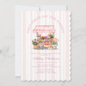 市場外の農家市場ブライダルシャワー 招待状 (正面)