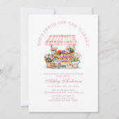 市場外の農家市場ブライダルシャワー 招待状 (正面)