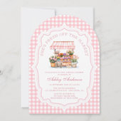 市場外の農家市場ブライダルシャワー 招待状 (正面)