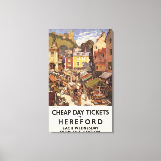 市場実況鉄道ポスター キャンバスプリント (正面)