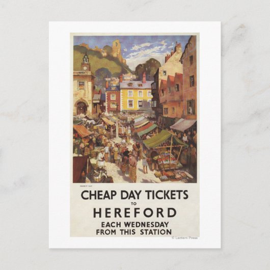 市場実況鉄道ポスター ポストカード (正面)