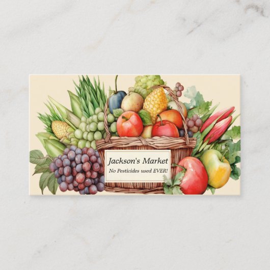 市場用果物や野菜バスケットを生産する 名刺 (正面)