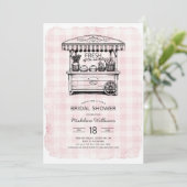 市場直送のパン屋さんのカート ブライダルシャワー 招待状 (スタンド正面)