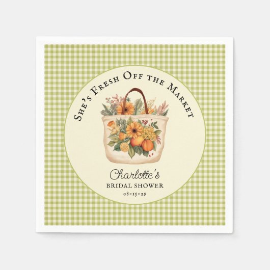 市場直送のファーマーズマーケット ブライダルシャワー スタンダードカクテルナプキン (正面)
