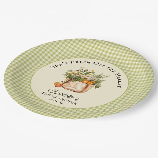 市場直送のファーマーズマーケット ブライダルシャワー ペーパープレート (アングル)