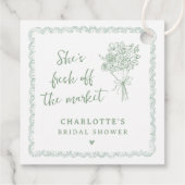 市場直送のフレッシュな花嫁のシャワー フェイバータグ (裏面)