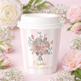 市場直送のフレッシュな花束 ブライダルシャワーのための 紙コップ