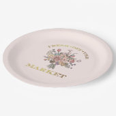 市場直送のフレッシュな花束　ブライダルシャワー ペーパープレート (アングル)