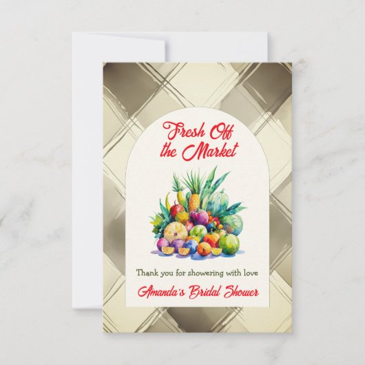 市場直送のフレッシュフルーツを使ったナチュラルなブライダルシャワー サンキューカード (正面)