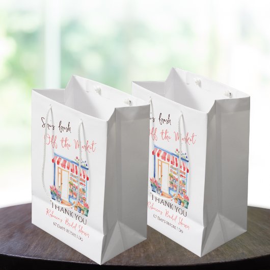 市場直送の水彩花束 ブライダルシャワー ミディアムペーパーバッグ