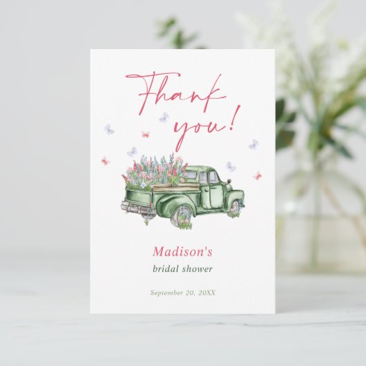 市場直送の花を積んだトラックでお姫様歓迎会 サンキューカード (スタンド正面)