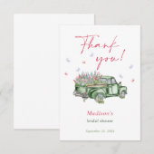 市場直送の花を積んだトラックでお姫様歓迎会 サンキューカード (正面/裏面)