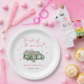 市場直送の花を積んだトラックで、ブライダルシャワーを ペーパープレート (パーティー)