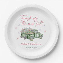 市場直送の花を積んだトラックで、ブライダルシャワーを