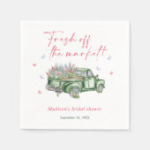 市場直送の花を積んだトラックで、最高のブライダルシャワーを スタンダードカクテルナプキン (正面)