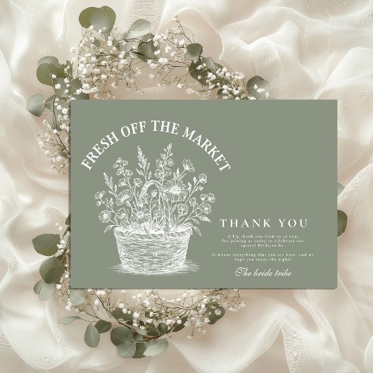 市場素朴のガーデンシャワー サンキューカード