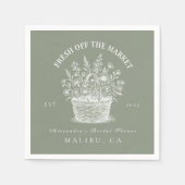 市場素朴のガーデンシャワー スタンダードカクテルナプキン (正面)