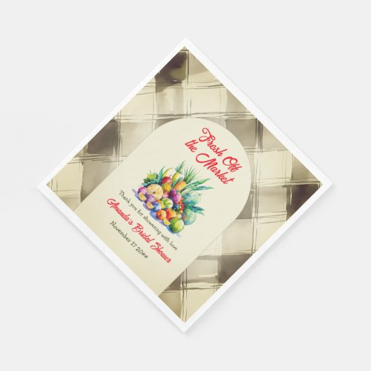 市場素朴のフルーツブライダルシャワー スタンダードランチョンナプキン (角)