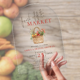 市場素朴のブライダルシャワーから抜け出す アクリル招待状