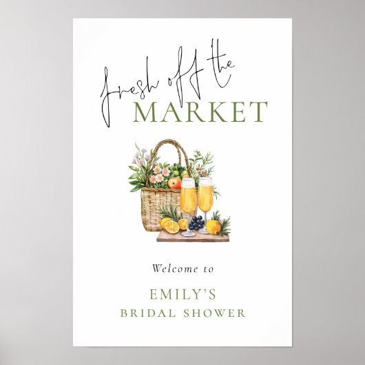 市場素朴のブライダルシャワーを歓迎 ポスター (正面)
