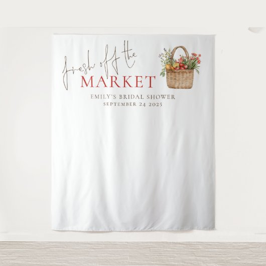 市場素朴のブライダルシャワーを背景に タペストリー (正面)