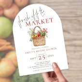 市場素朴外のフレッシュブライダルシャワーアーチ 招待状