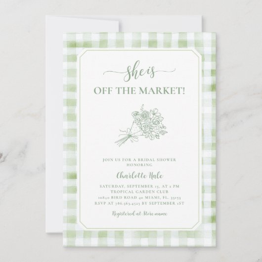 市場農家ブライダルシャワー招待 招待状 (正面)