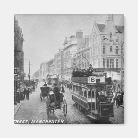 市場通り、マンチェスター、c.1910 マグネット (正面)