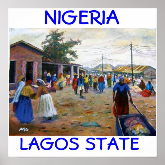 市場1aの女性, LAGOS州ナイジェリア, ... ポスター (正面)