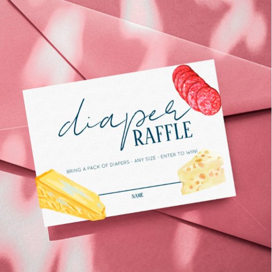 市場 – フランスのチーズ – おむつラッフルインサート プレイスカード