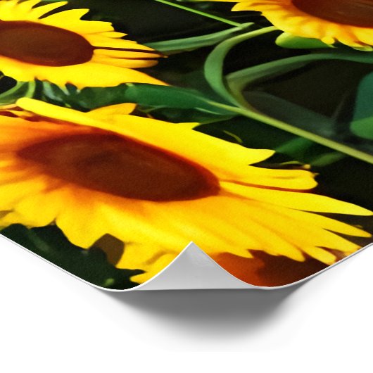 市外のひまわり | AIアートポスター ポスター (角)