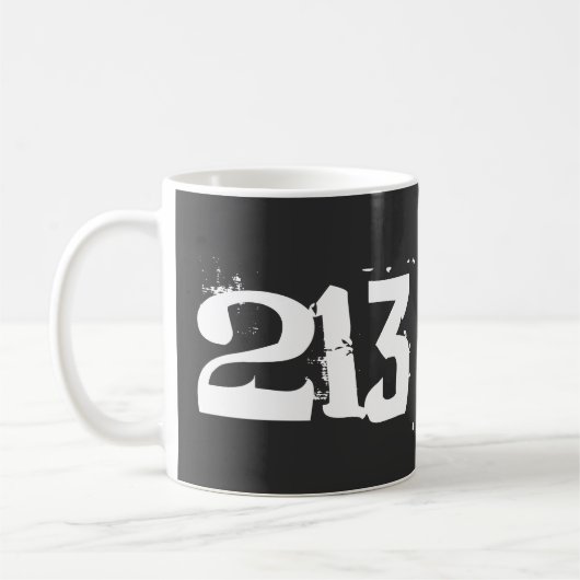市外局番213 (ロサンゼルス) コーヒーマグカップ (左)
