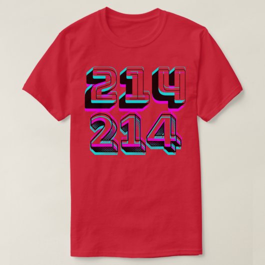 市外局番214 Tシャツ (デザイン正面)