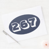 市外局番267 (フィラデルフィア) 楕円形シール (封筒)