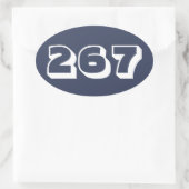 市外局番267 (フィラデルフィア) 楕円形シール (バッグ)