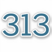 市外局番313 （デトロイト） シール (正面)