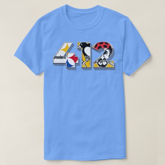 市外局番412ピッツバーグのスポーツチーム Tシャツ (デザイン正面)