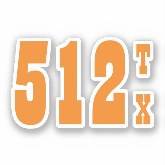 市外局番512 （オースティン、TX） シール (正面)