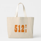 市外局番512 (オースティン、TX) ラージトートバッグ (裏面)