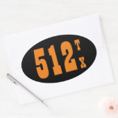 市外局番512 (オースティン、TX) 楕円形シール (封筒)