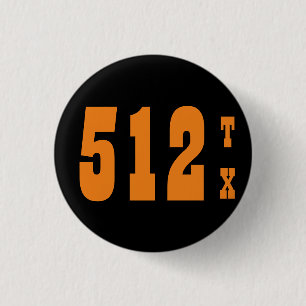 市外局番512 (オースティン、TX) 缶バッジ