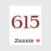 市外局番615 （ナッシュビル） シール (シート)