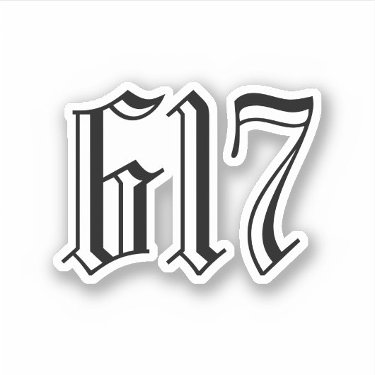 市外局番617 （ボストン） シール (正面)