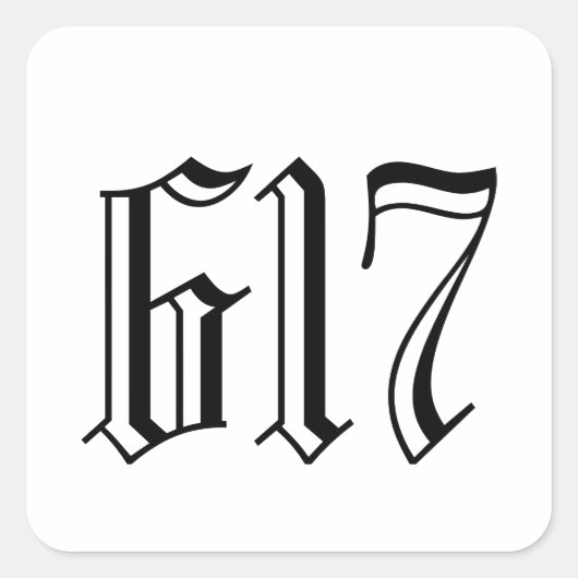 市外局番617 (ボストン) スクエアシール (正面)