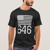市外局番646アメリカ国旗Usa New York City Man Tシャツ (正面)